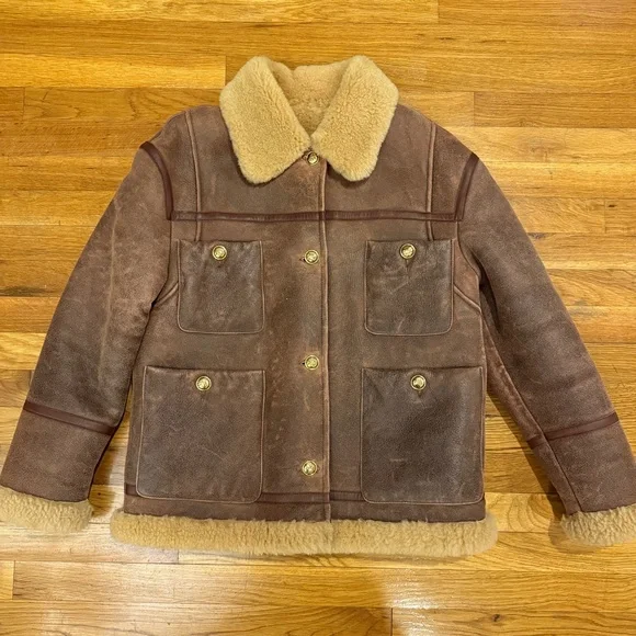 Sandro Chicago Leather and Shearling Jacket